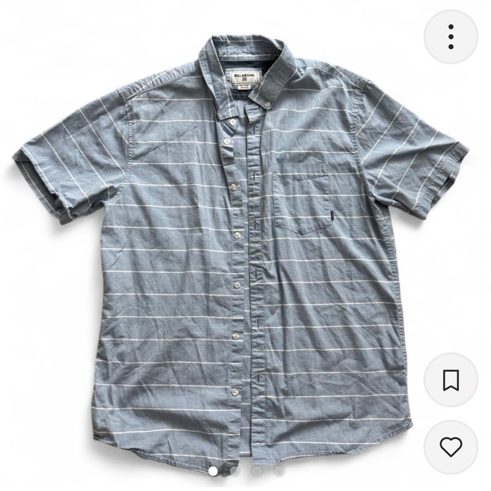 Blue and white striped Billabong button-down